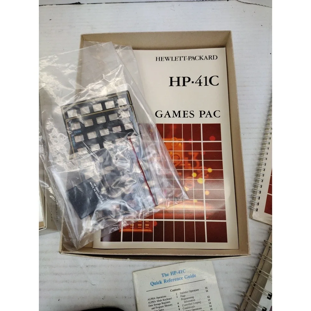 Vtg Hewlett Packard HP-41C Calculator Collection Memory Mod Math Games PAC Books
